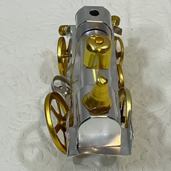 VTG Metal Two Tone Train Engine Hanging Christmas Holiday Ornament 4" - Picture 8 of 12